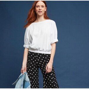 Anthropologie cropped blouson top